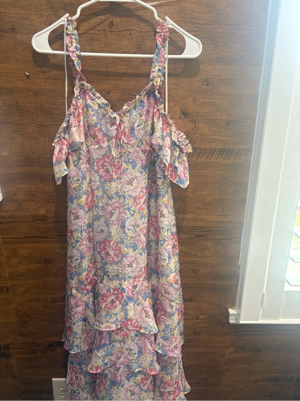 Intermix Silk Sophia Midi Floral High Low Frilly Dress - Picture 4 of 14